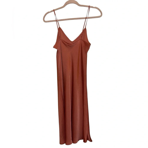 A New Day coral satin midi dress size XS NWT - Picture 3 of 5